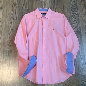 Nautica button down with blue accents